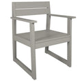 Gray chair with armrests on a white background