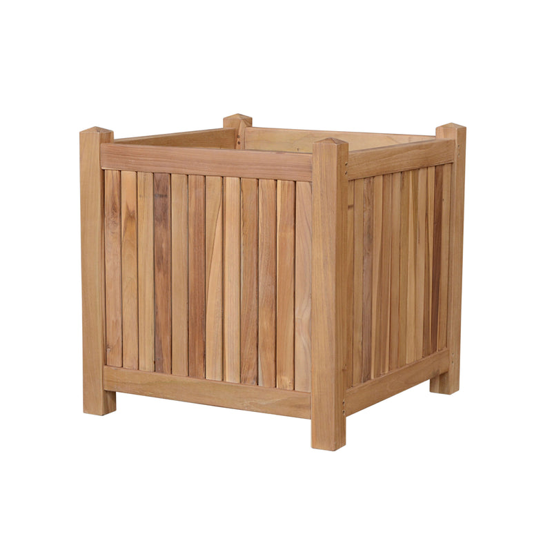 Wooden planter box on a white background