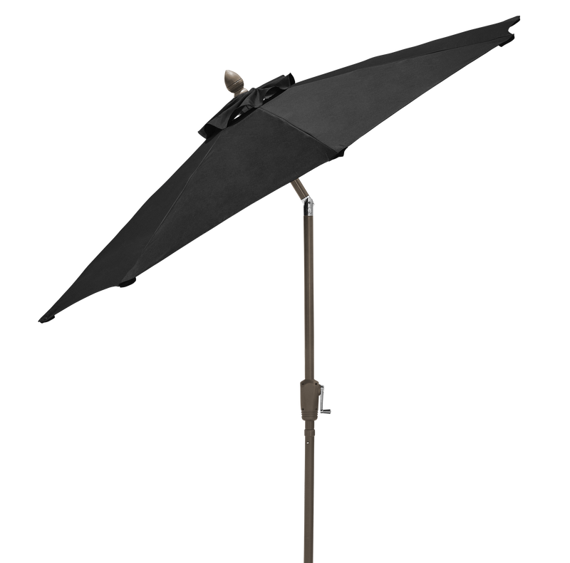 fiberbuilt black patio umbrella base EASTON 9 Ft Half with Round Plastic Weight Included, Black/White Stripe Designed with the home in mind Riva Umbrella