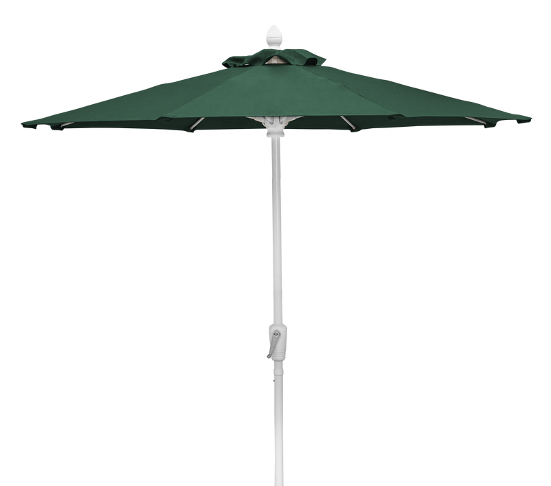 Fiberbuilt 7.5' Oct Market 8 Rib Push Up White with Black Marine Grade Canopy, 9mcrw-8601