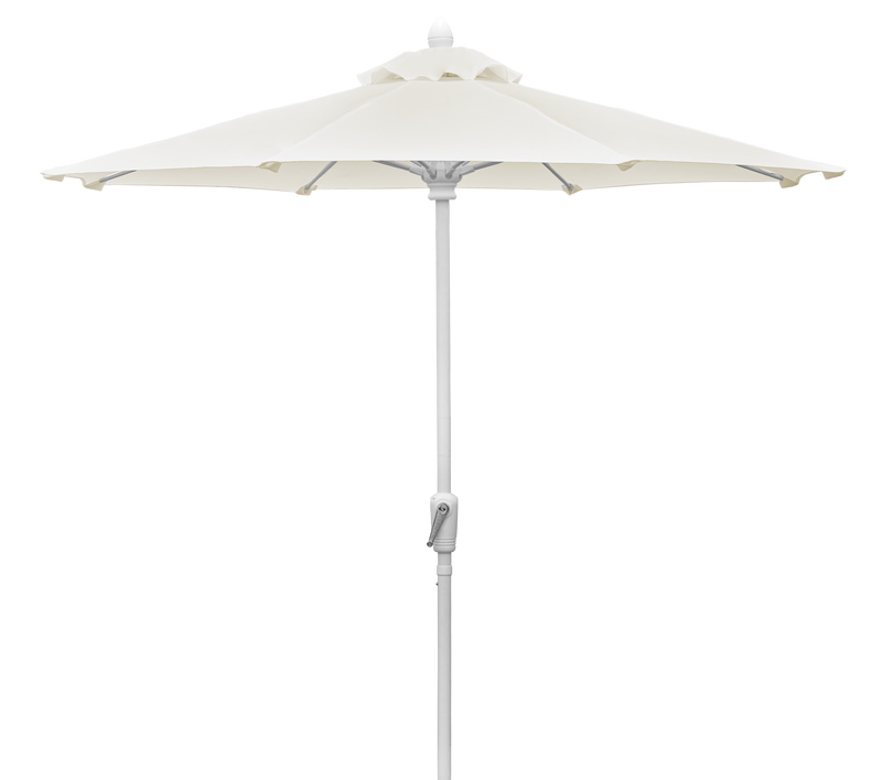 Fiberbuilt 7.5' Oct Market 8 Rib Push up White with Natural White Marine Grade Canopy, 9mcrw-8605