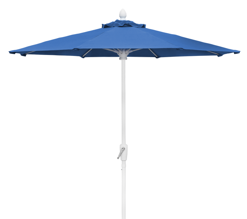 Fiberbuilt 7.5' Oct Market 8 Rib Push up White with Pacific Blue Marine Grade Canopy, 9MCRW-8602