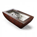 HPC - 47x25" Phoenix Hammered Copper Elongated Fire Bowl - Multiple Burner & Ignition Options