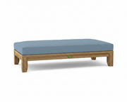 Riviera daybed with cast ocean cushion white background.  