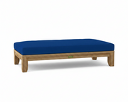 Riviera daybed with pacific blue cushions on white background.  