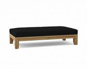 Riviera daybed with black cushions on white background.  