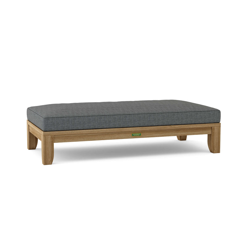 Riviera daybed with cast charcoal cushion white background.  