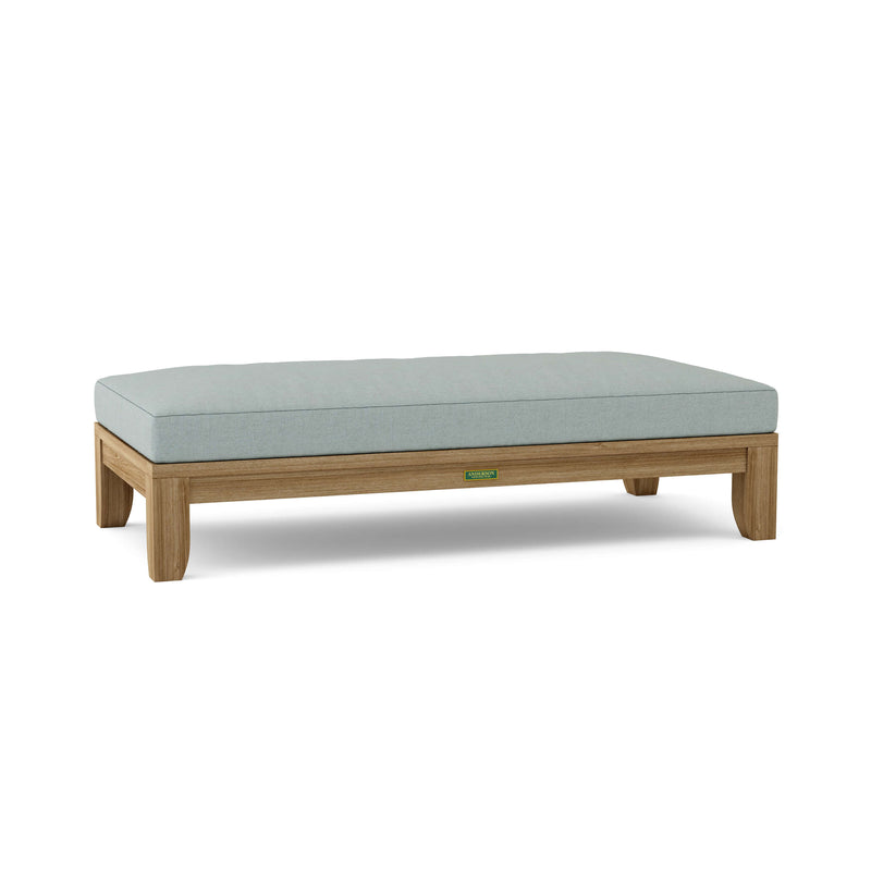 Riviera daybed with cast mist cushion white background.  