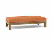 Riviera daybed with dupione papaya cushion white background.  