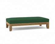 Riviera daybed with forest green cushion white background.  