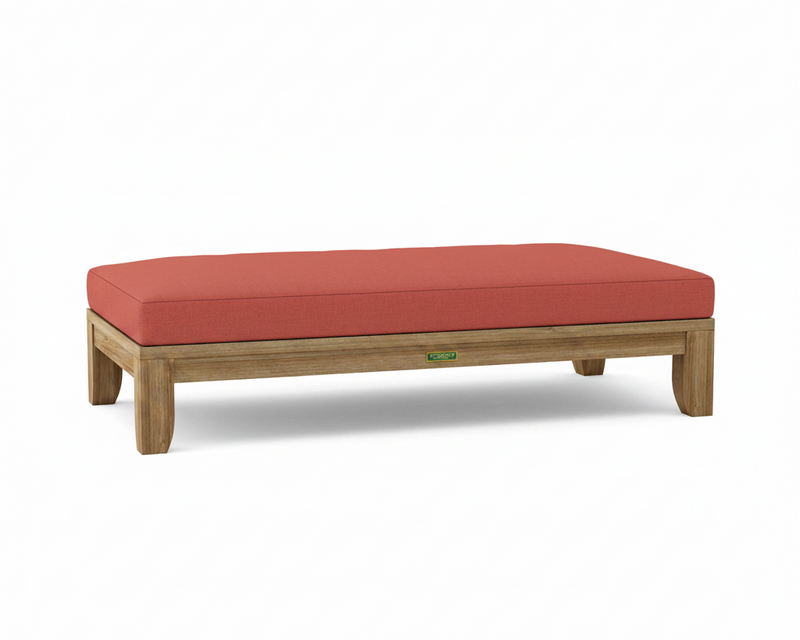 Riviera daybed with henna cushions on white background.  