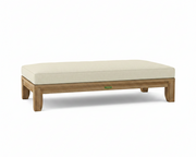 Riviera daybed with linen canvas cushion white background.  
