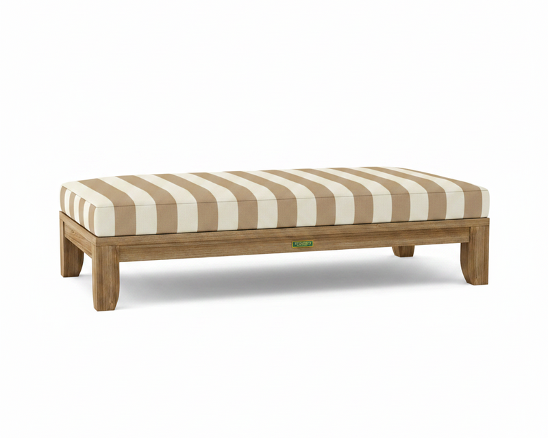 Riviera daybed with maxim heather beige cushion white background.  