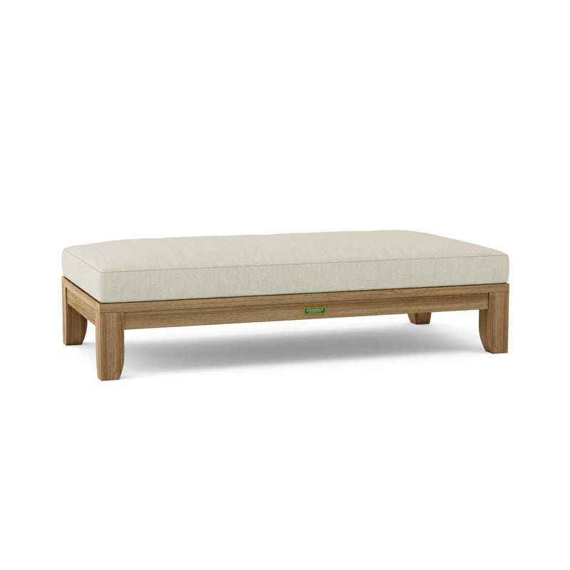 Riviera daybed with natural cushions on white background.  