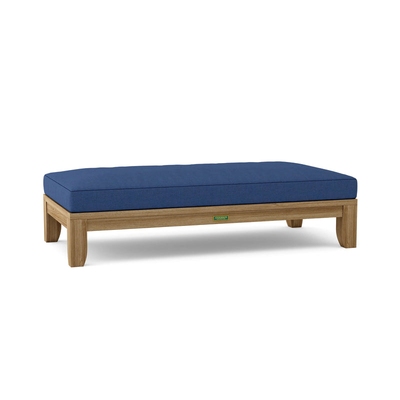 Riviera daybed with navy cushion on white background.  