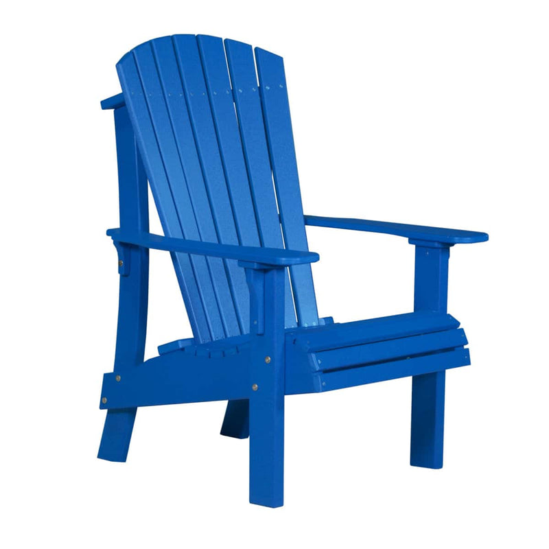 Blue Adirondack chair on a white background