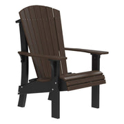 Adirondack chair with a dark brown seat and backrest on a white background