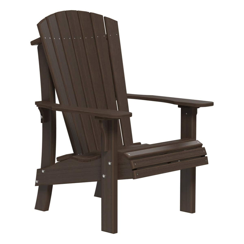 Brown Adirondack chair on a white background