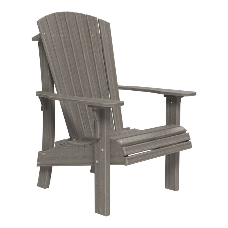 Gray Adirondack chair on a white background