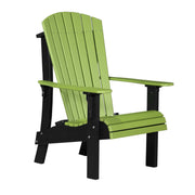 Green and black Adirondack chair on a white background