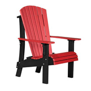 Red and black Adirondack chair on a white background