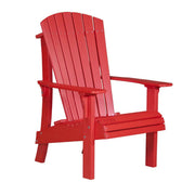 Red Adirondack chair on a white background