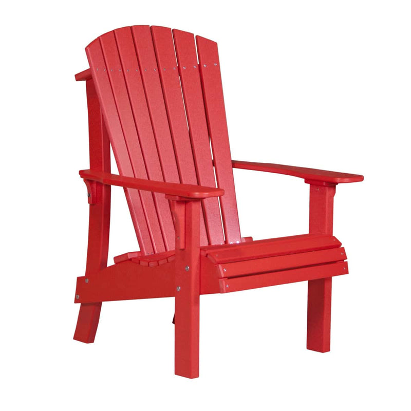 Red Adirondack chair on a white background