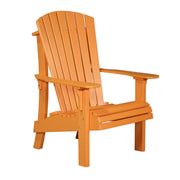Orange wooden Adirondack chair on a white background