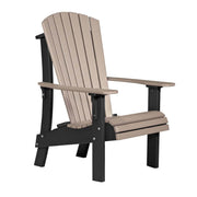 Beige and black Adirondack chair on a white background