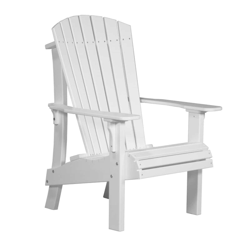 White Adirondack chair on a white background