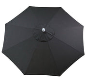 Black patio umbrella on a white background