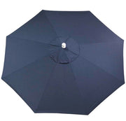Navy blue patio umbrella on a white background