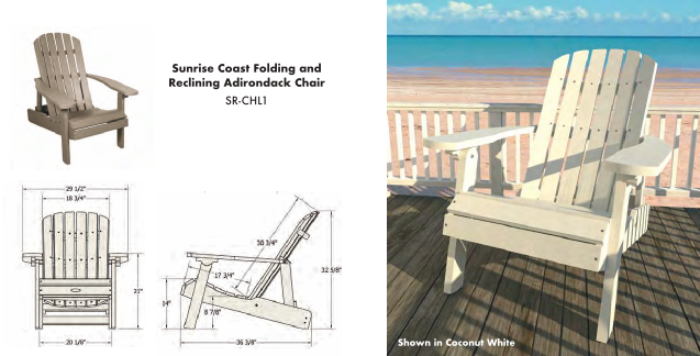 SEQUOIA - Sunrise Coast Folding and Reclining Adirondack Chair