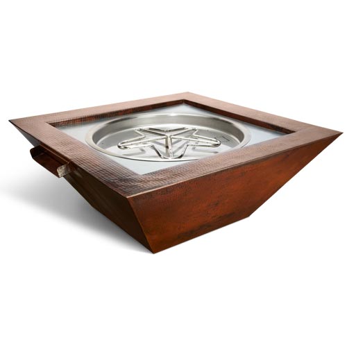 HPC Sedona 40-inch hammered copper fire and water bowl on a white background.  