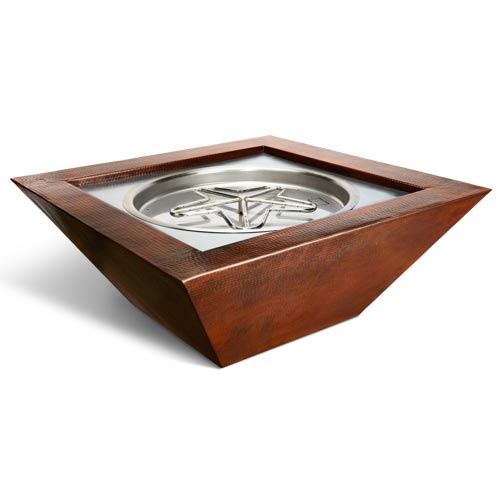 HPC 40-inch hammered copper fire bowl on a white background.  