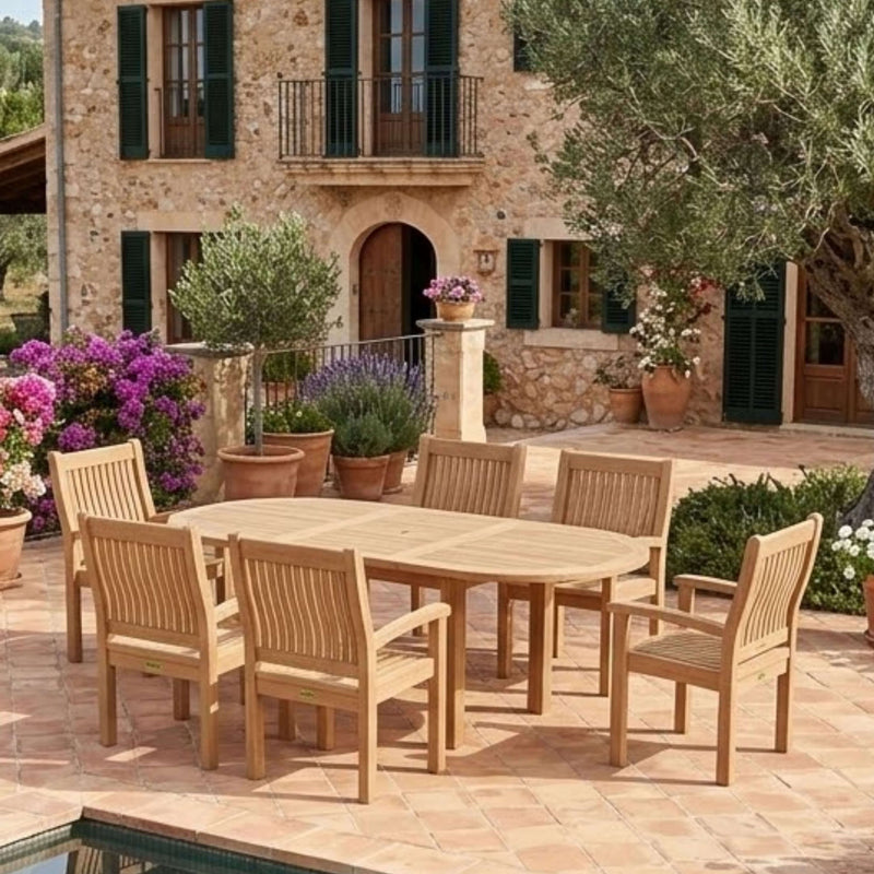 Anderson Teak - Bahama Sahara 79" Oval 7-Piece Dining Set