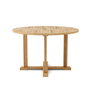 Anderson Teak Tosca 47" round table -side view on a white background.  