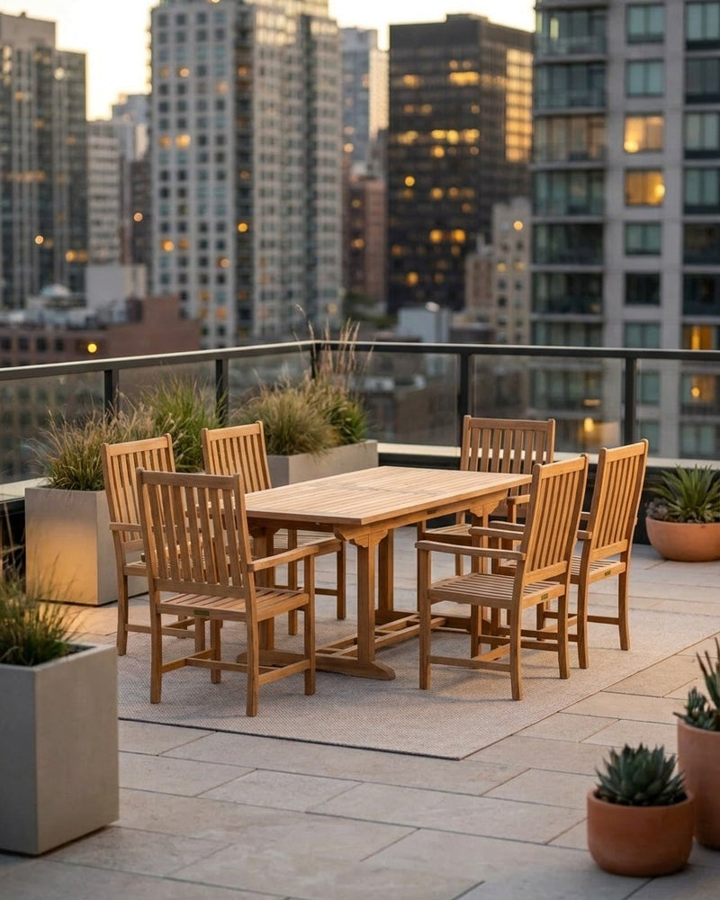 Anderson Teak - Bahama Wilshire Armchair 7-piece Extension Dining Set