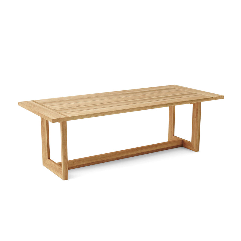 Anderson Teak Smyrna dining table - angled view on white background.  