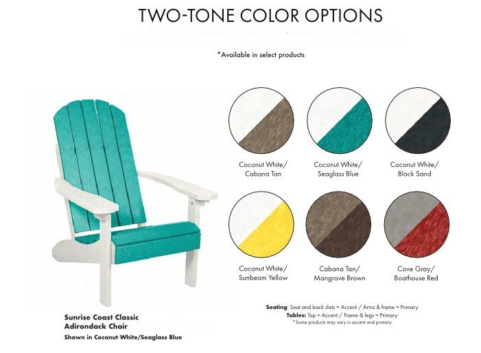 SEQUOIA - Sunrise Coast Waterfall Comfort Height Adirondack Chair