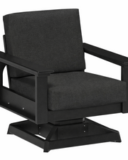 Black swivel chair with gray cushion on a white background