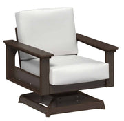 Swivel armchair with white cushions on a white background