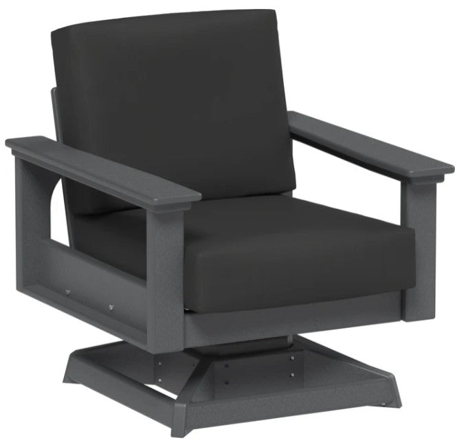 Black swivel chair on a white background