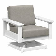 White chair with gray cushions on a white background