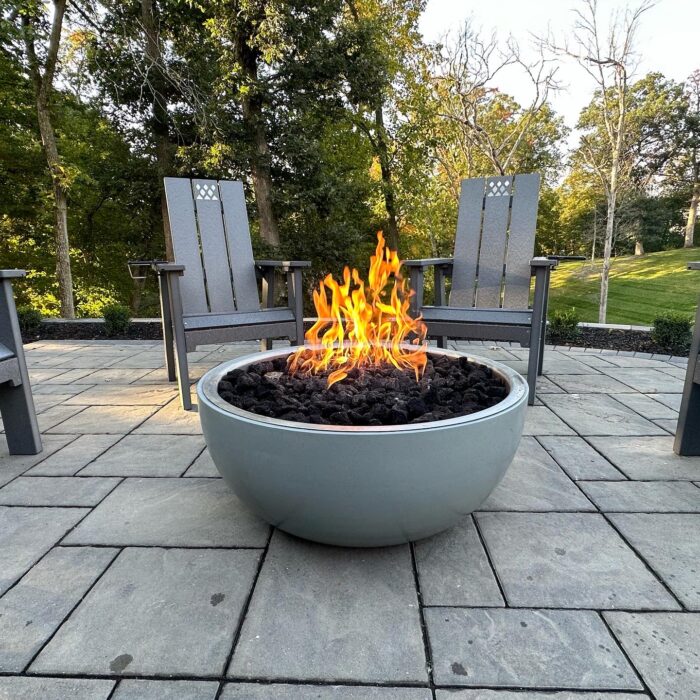 HPC - 35" Spun Aluminum Fire Bowl - Match Lit