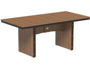 Brown table with a drawer on a white background