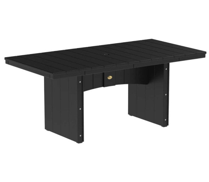 Black outdoor table on a white background