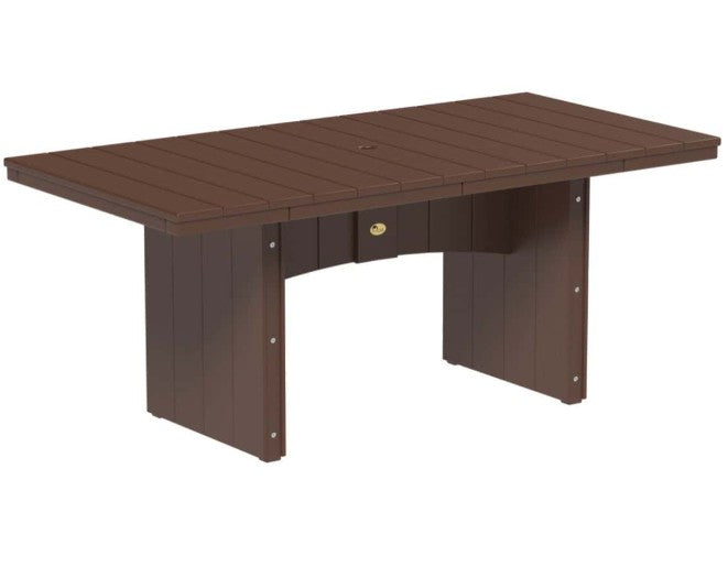 Brown outdoor table with on a white background