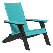 Aruba blue and black Adirondack chair on a white background