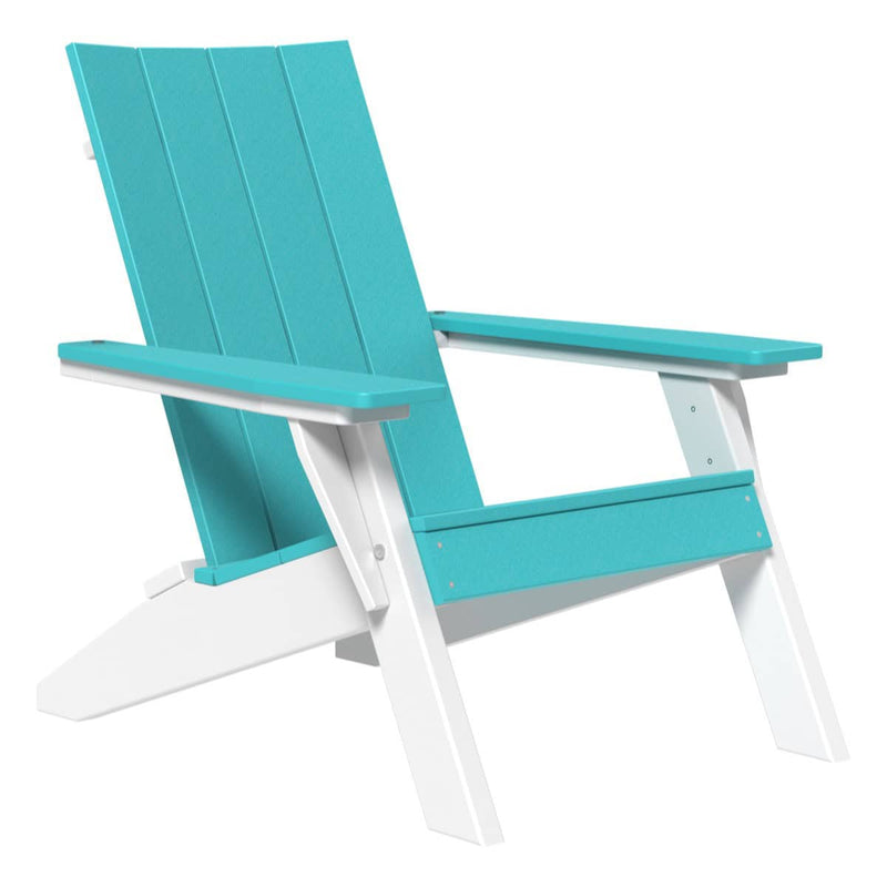Aruba blue and white Adirondack chair on a white background